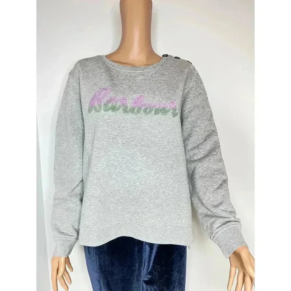 Barbour Poole Overlayer crewneck sweatshirt light gray size 10 NWT